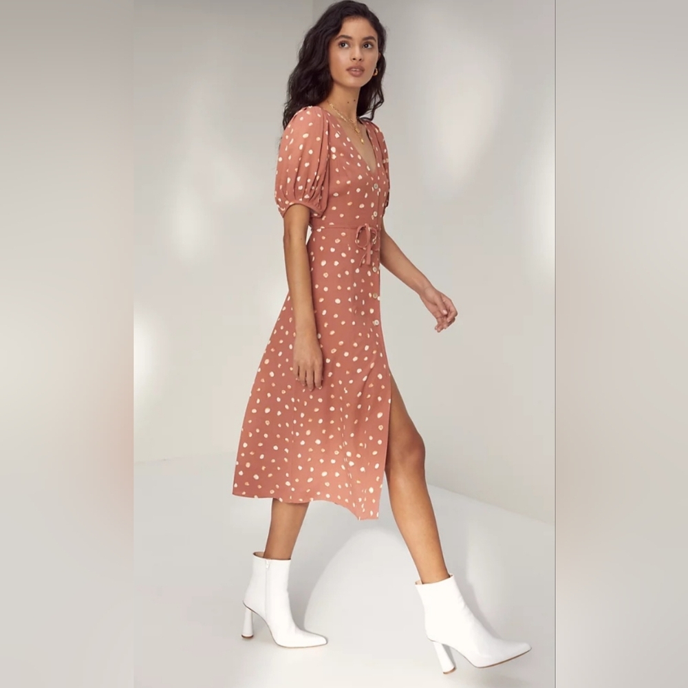 Aritzia Wilfred LIBRETTO midi dress dotted